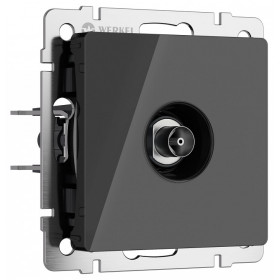 ТВ-розетка без рамки Werkel черный акрил W1183048