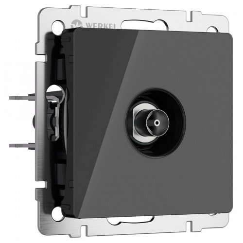 ТВ-розетка без рамки Werkel черный акрил W1183048