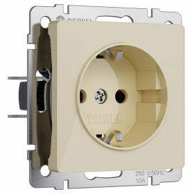 Розетка с заземлением, без рамки Werkel айвори акрил W1171043