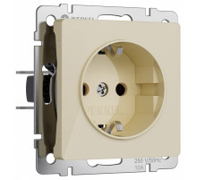 Розетка с заземлением и со шторками, без рамки Werkel айвори акрил W1171143