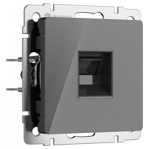 Розетка Ethernet RJ-45 без рамки Werkel графит акрил W1181044