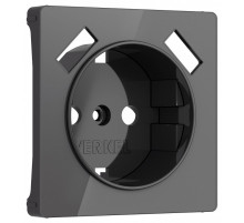 Накладка для розетки с заземлением и 2хUSB Werkel графит акрил W1179544