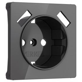 Накладка для розетки с заземлением и 2хUSB Werkel графит акрил W1179544