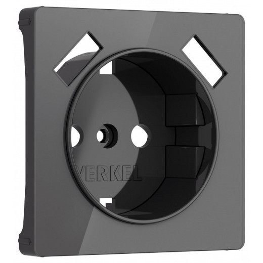 Накладка для розетки с заземлением и 2хUSB Werkel графит акрил W1179544