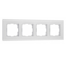 Рамка на 4 поста Werkel Senso (белый, стекло soft-touch) W0043101