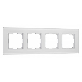 Рамка на 4 поста Werkel Senso (белый, стекло soft-touch) W0043101