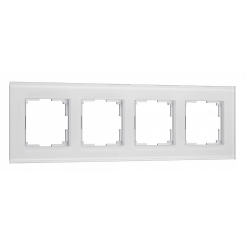 Рамка на 4 поста Werkel Senso (белый, стекло soft-touch) W0043101