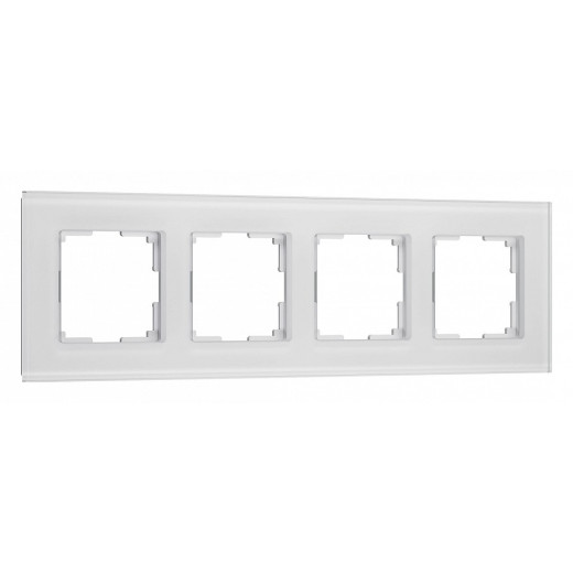 Рамка на 4 поста Werkel Senso (белый, стекло soft-touch) W0043101