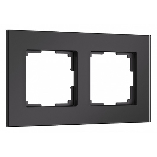 Рамка на 2 поста Werkel Senso (черный, стекло soft-touch) W0023108