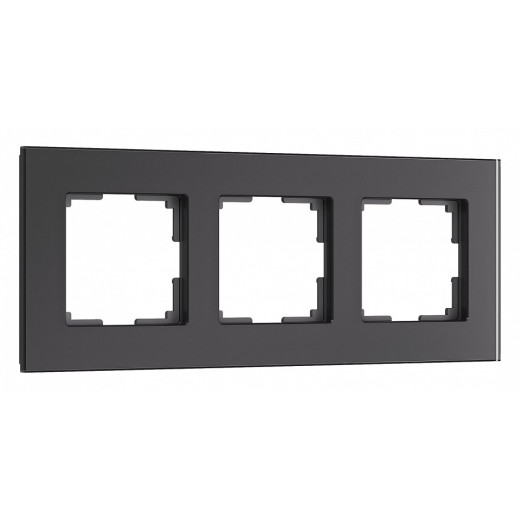 Рамка на 3 поста Werkel Senso (черный, стекло soft-touch) W0033108
