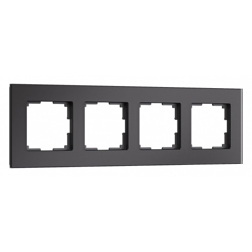 Рамка на 4 поста Werkel Senso (черный, стекло soft-touch) W0043108
