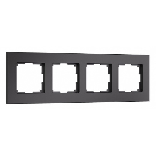 Рамка на 4 поста Werkel Senso (черный, стекло soft-touch) W0043108