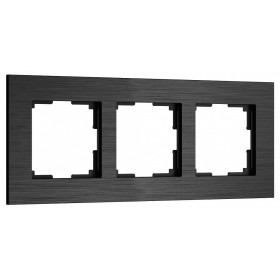 Рамка на 3 поста Werkel AluMax черный алюминий W0033508
