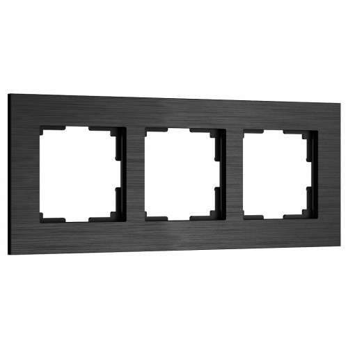 Рамка на 3 поста Werkel AluMax черный алюминий W0033508