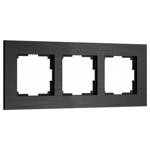 Рамка на 3 поста Werkel AluMax черный алюминий W0033508