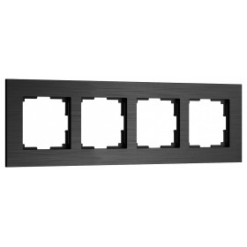 Рамка на 4 поста Werkel AluMax черный алюминий W0043508