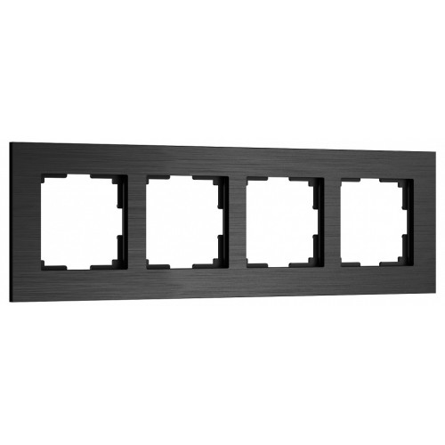 Рамка на 4 поста Werkel AluMax черный алюминий W0043508