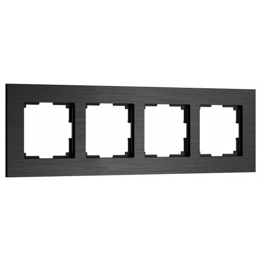 Рамка на 4 поста Werkel AluMax черный алюминий W0043508