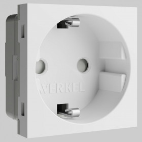 Розетка с заземлением и со шторкой модульная Werkel белый a069368