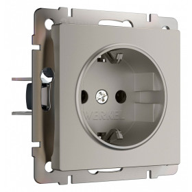 Розетка с заземлением, без рамки Werkel дымчатый W1271004