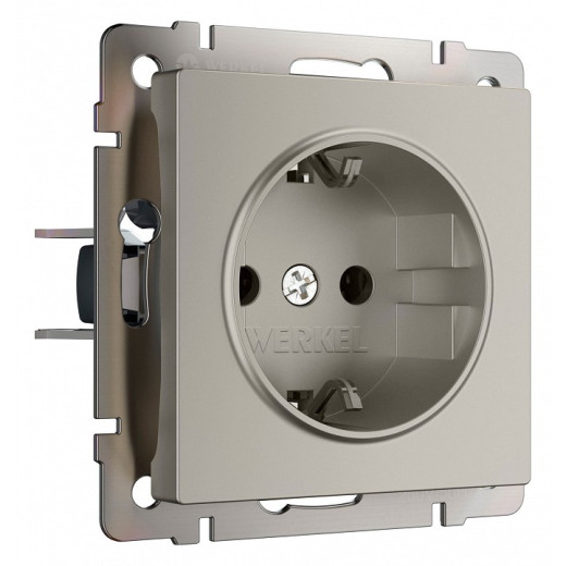 Розетка с заземлением и со шторкой, без рамки Werkel дымчатый W1271104