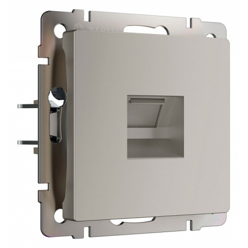 Розетка Ethernet RJ-45 и со шторками, без рамки Werkel дымчатый W1281004
