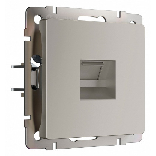 Розетка Ethernet RJ-45 и со шторками, без рамки Werkel дымчатый W1281004