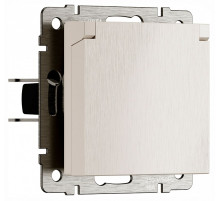 Розетка влагозащищенная с заземлением и со шторкой, без рамки с крышкой Werkel перламутровый рифленый W1171213