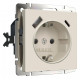 Розетка с заземлением и со шторкой и 2хUSB type A и C, без рамки Werkel айвори матовый W1171762