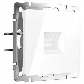 Розетка Ethernet RJ-45 и со шторками, без рамки Werkel белый W5120101