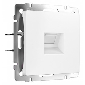 Розетка Ethernet RJ-45 и со шторками, без рамки Werkel белый матовый W5120001