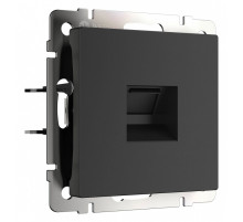 Розетка Ethernet RJ-45 и со шторками, без рамки Werkel черный матовый W5120108