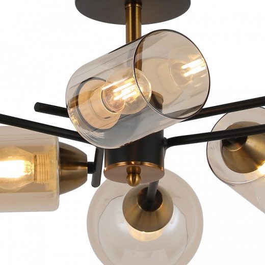 Люстра на штанге ILLUMICO  IL8243-6COU-79 BK GD