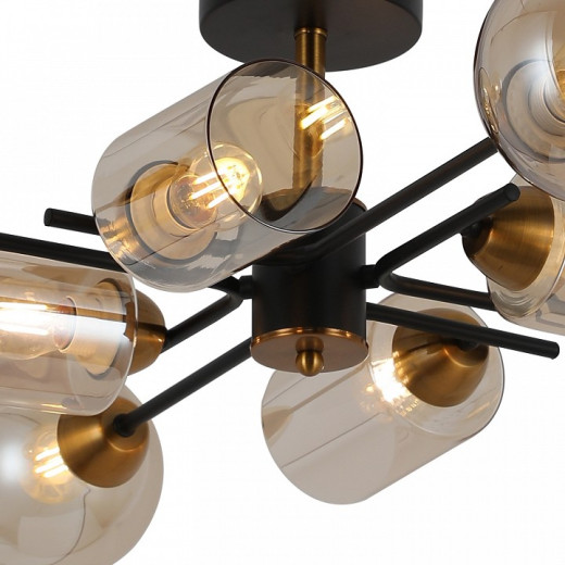 Люстра на штанге ILLUMICO  IL8243-8COU-79 BK GD