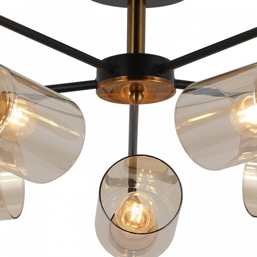 Люстра на штанге ILLUMICO  IL8248-5COU-79 BK GD