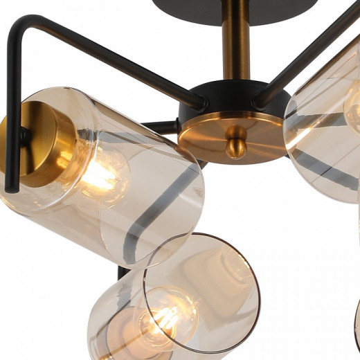 Люстра на штанге ILLUMICO  IL8248-6COU-79 BK GD