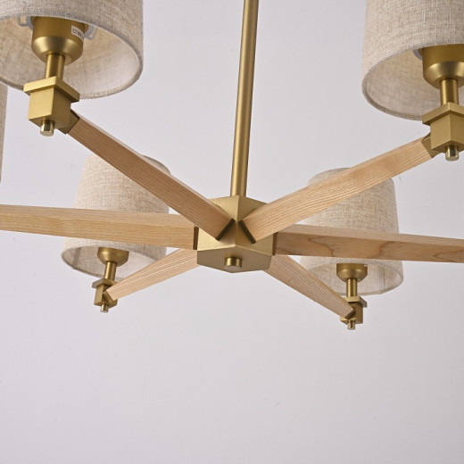 Люстра на штанге Imperiumloft Jorgenson Beige/Light wood STAVRA01