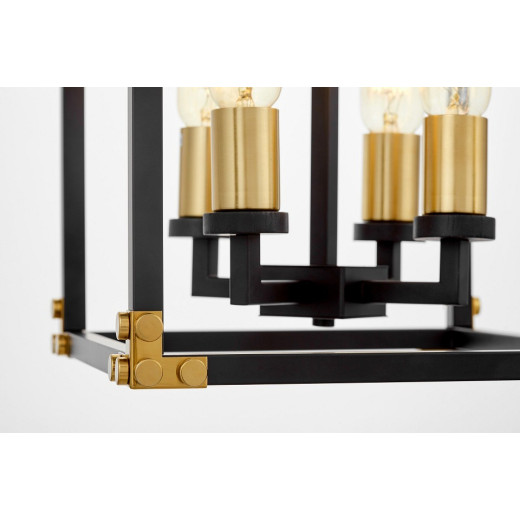 Люстра на штанге LUMINA DECO Waldorf LDP 1140-4 BK+MD