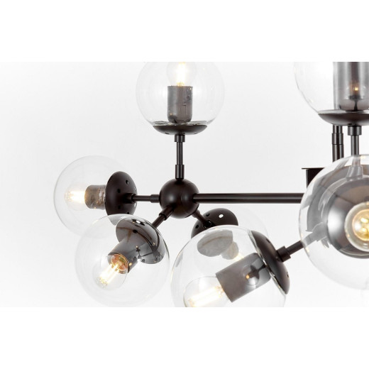 Люстра на штанге LUMINA DECO Zodiak LDP 160-12 BK+PR