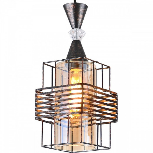 Подвесной светильник 03128-0.9-03 BK+PATINA GOLD