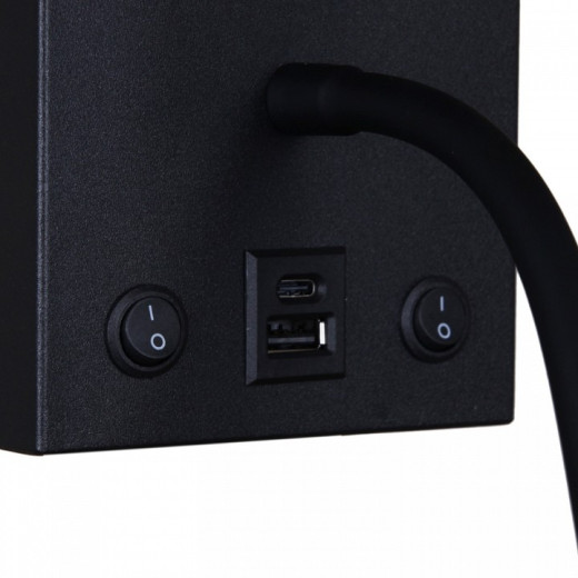 Бра с подсветкой 86210-9.2-001KT LED3W+E14 BK