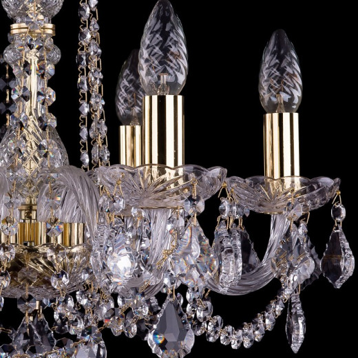 Подвесная люстра Bohemia Ivele Crystal 1402 1402/6/160/G/Leafs
