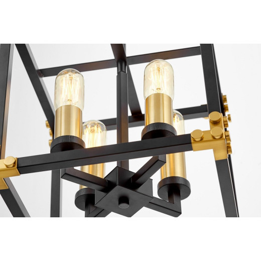 Люстра на штанге LUMINA DECO Waldorf LDP 1140-4 BK+MD