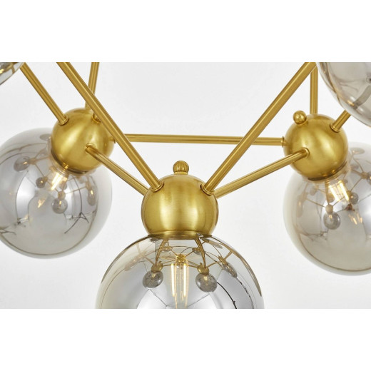 Подвесная люстра LUMINA DECO Zodiak LDP 160N-12 MD+GY