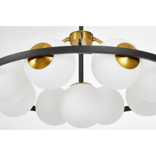 Люстра на штанге LUMINA DECO Donzano LDP 8034-9 BK+WT