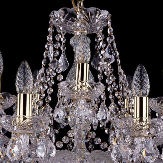 Подвесная люстра Bohemia Ivele Crystal 1413 1413/10+5/300/G/Leafs