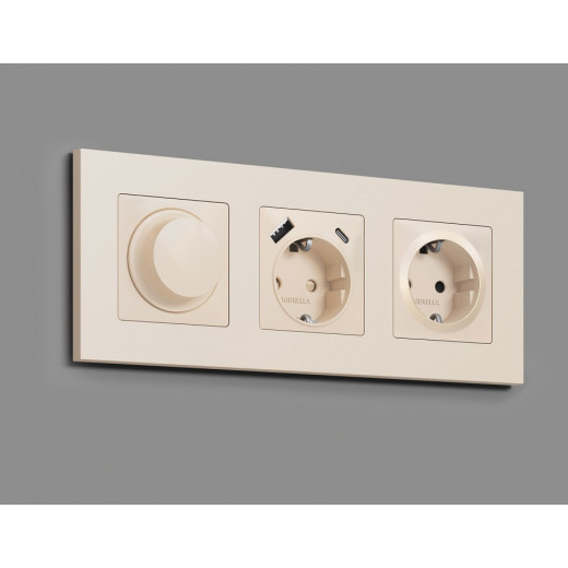 Накладка для розетки с заземлением и со шторками Ambrella Volt Quant AP3270