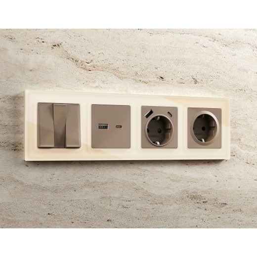 Накладка для розетки с заземлением Ambrella Volt Quant AP6360