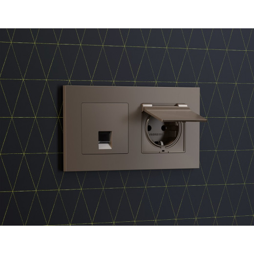 Накладка для розетки RJ-11 или RJ-45 Ambrella Volt Quant AP6420