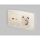 Накладка для розетки с заземлением и со шторками и 2хUSB type A Ambrella Volt Quant OP3090